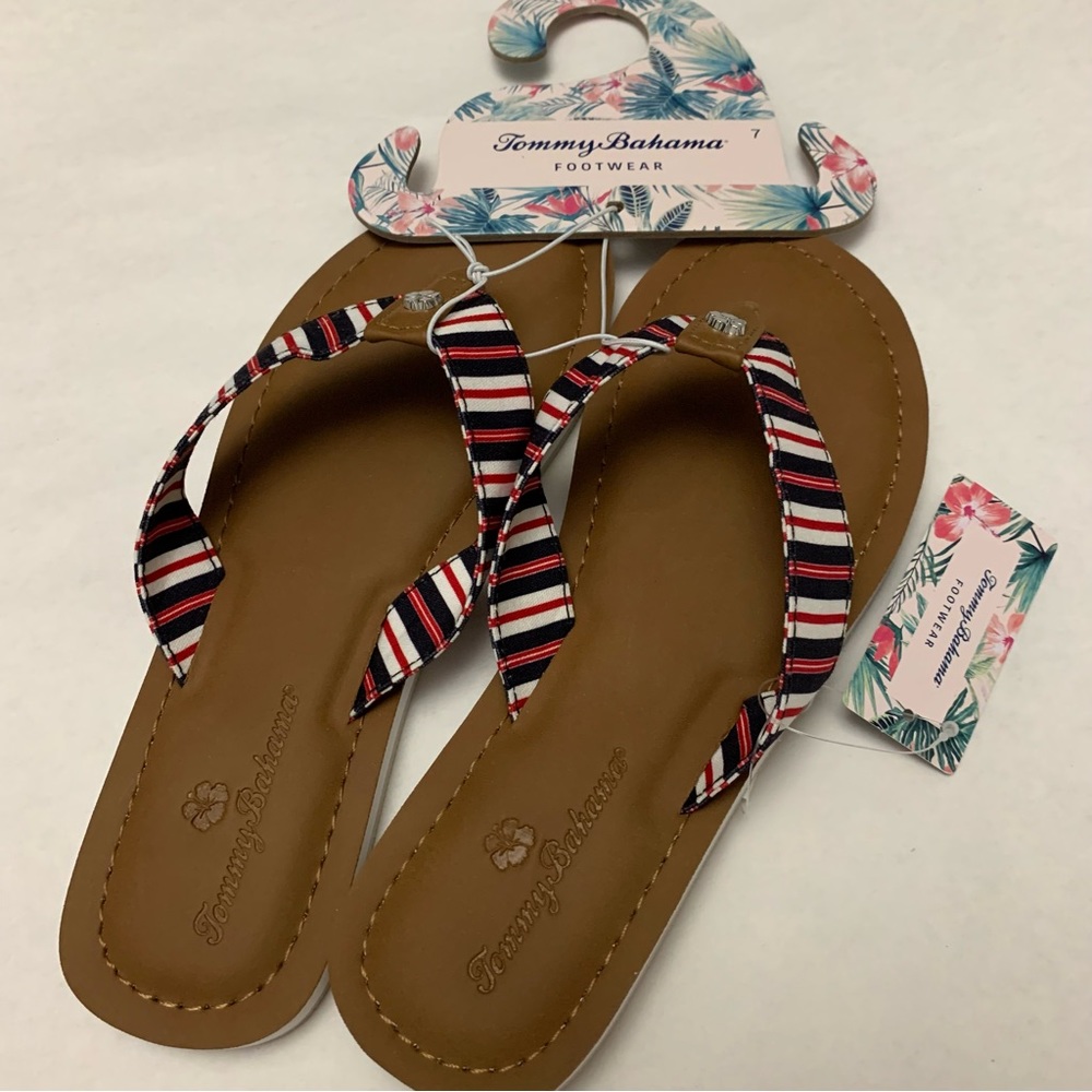 New TOMMY BAHAMA Womens Logo Flip Flops Speedwell Sandals women sz 7, 9, 10